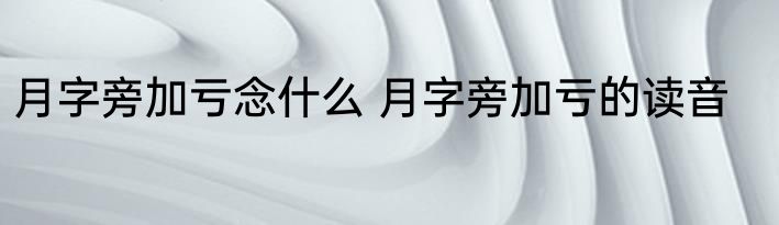 月字旁加亏念什么 月字旁加亏的读音