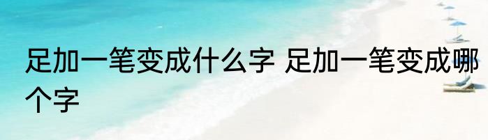 足加一笔变成什么字 足加一笔变成哪个字