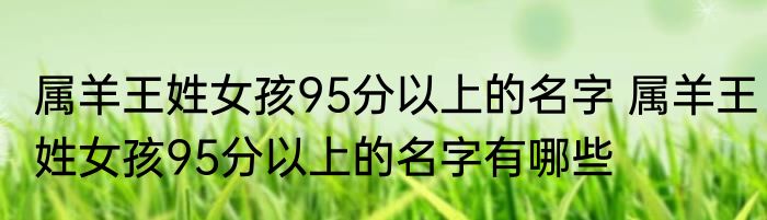 属羊王姓女孩95分以上的名字 属羊王姓女孩95分以上的名字有哪些
