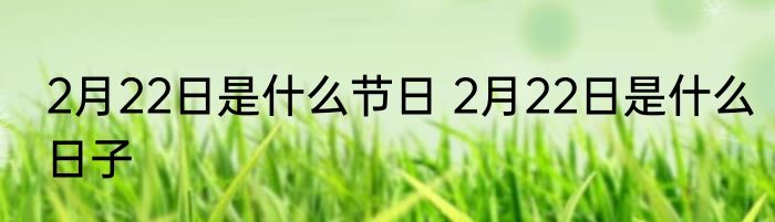 2月22日是什么节日 2月22日是什么日子