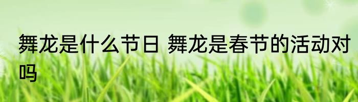 舞龙是什么节日 舞龙是春节的活动对吗