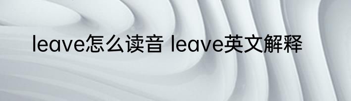 leave怎么读音 leave英文解释