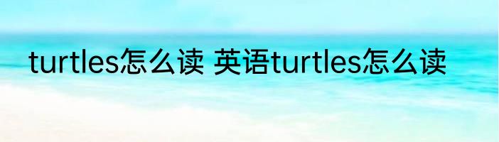 turtles怎么读 英语turtles怎么读