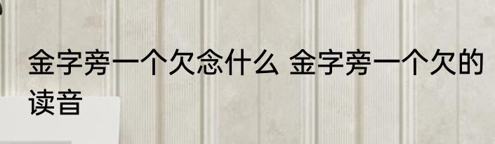 金字旁一个欠念什么 金字旁一个欠的读音