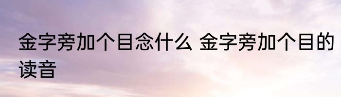 金字旁加个目念什么 金字旁加个目的读音