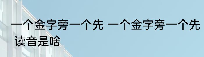 一个金字旁一个先 一个金字旁一个先 读音是啥