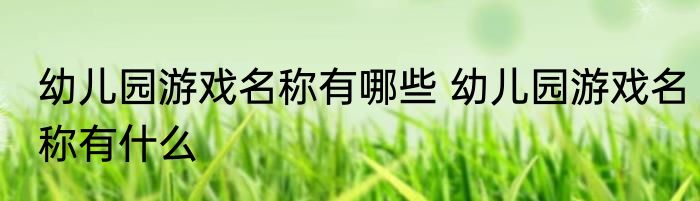 幼儿园游戏名称有哪些 幼儿园游戏名称有什么