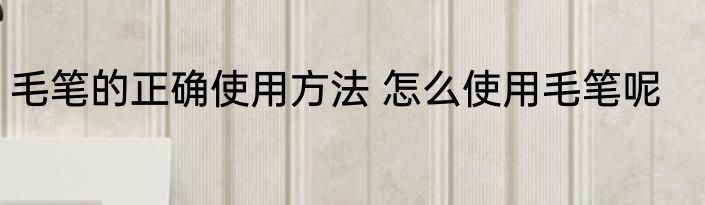 毛笔的正确使用方法 怎么使用毛笔呢