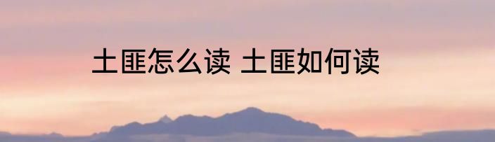 土匪怎么读 土匪如何读