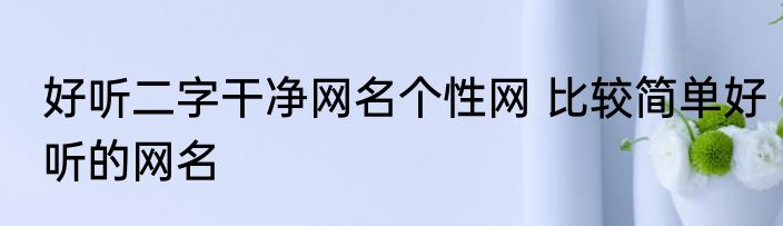 好听二字干净网名个性网 比较简单好听的网名
