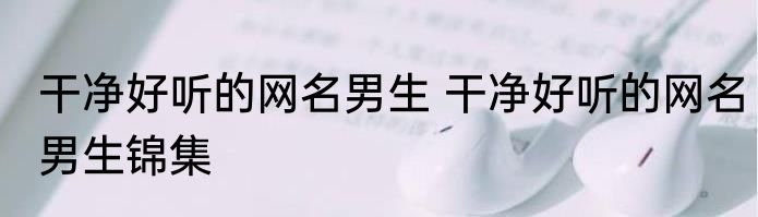 干净好听的网名男生 干净好听的网名男生锦集