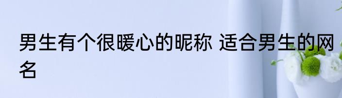 男生有个很暖心的昵称 适合男生的网名