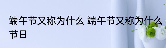 端午节又称为什么 端午节又称为什么节日