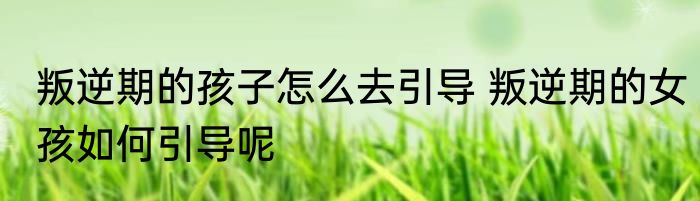 叛逆期的孩子怎么去引导 叛逆期的女孩如何引导呢
