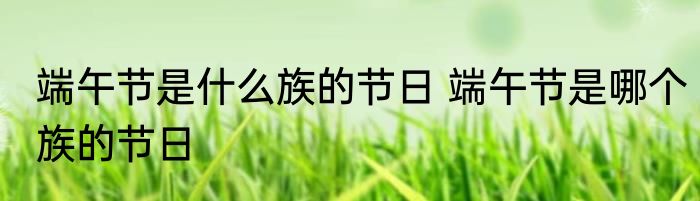 端午节是什么族的节日 端午节是哪个族的节日