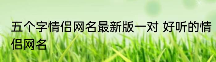 五个字情侣网名最新版一对 好听的情侣网名