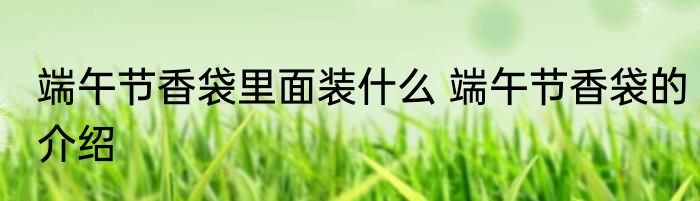 端午节香袋里面装什么 端午节香袋的介绍