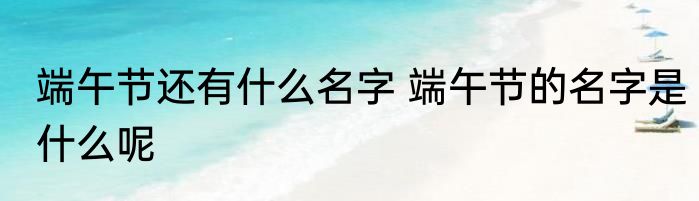 端午节还有什么名字 端午节的名字是什么呢