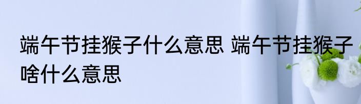 端午节挂猴子什么意思 端午节挂猴子啥什么意思