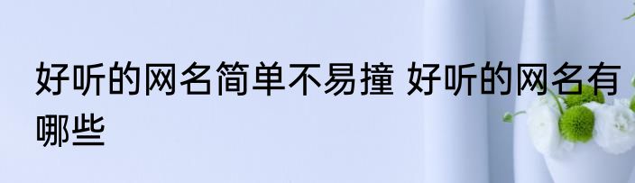 好听的网名简单不易撞 好听的网名有哪些