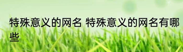 特殊意义的网名 特殊意义的网名有哪些