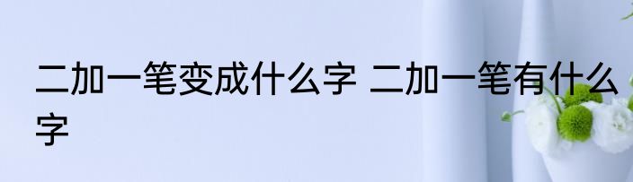 二加一笔变成什么字 二加一笔有什么字