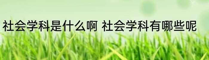 社会学科是什么啊 社会学科有哪些呢