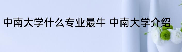中南大学什么专业最牛 中南大学介绍