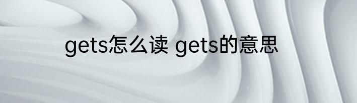gets怎么读 gets的意思