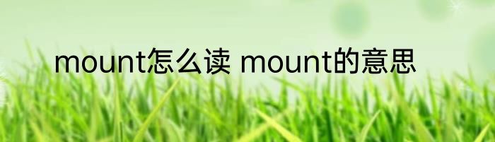 mount怎么读 mount的意思