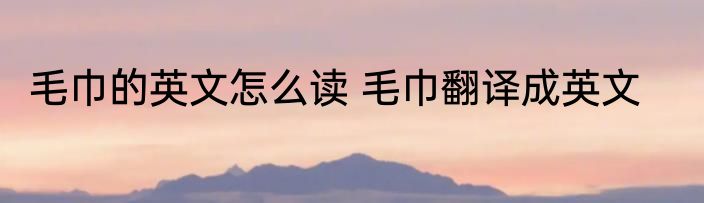 毛巾的英文怎么读 毛巾翻译成英文