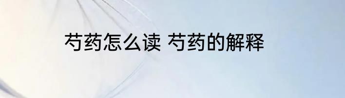 芍药怎么读 芍药的解释