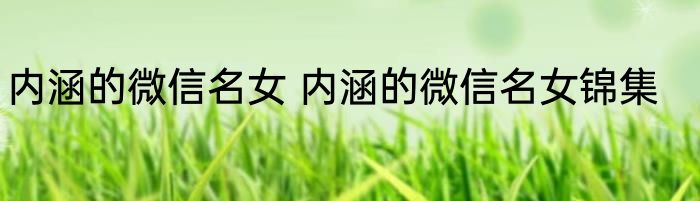 内涵的微信名女 内涵的微信名女锦集