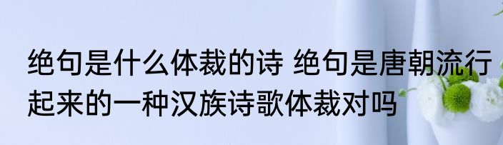 绝句是什么体裁的诗 绝句是唐朝流行起来的一种汉族诗歌体裁对吗