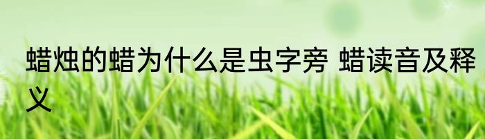 蜡烛的蜡为什么是虫字旁 蜡读音及释义
