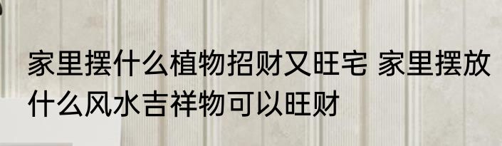 家里摆什么植物招财又旺宅 家里摆放什么风水吉祥物可以旺财