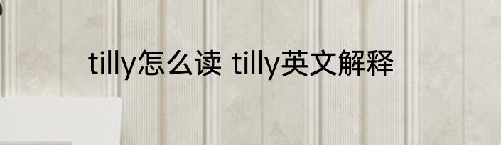 tilly怎么读 tilly英文解释