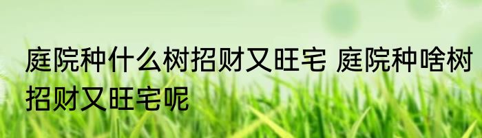 庭院种什么树招财又旺宅 庭院种啥树招财又旺宅呢