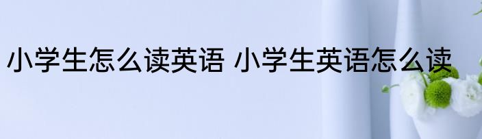 小学生怎么读英语 小学生英语怎么读