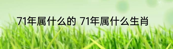 71年属什么的 71年属什么生肖