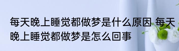 每天晚上睡觉都做梦是什么原因 每天晚上睡觉都做梦是怎么回事