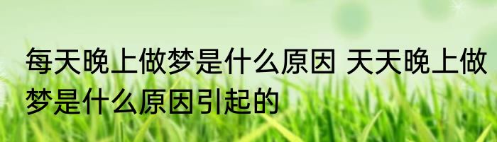每天晚上做梦是什么原因 天天晚上做梦是什么原因引起的