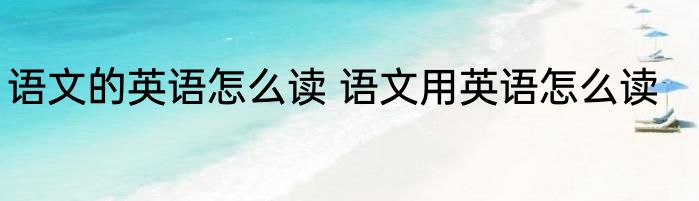 语文的英语怎么读 语文用英语怎么读
