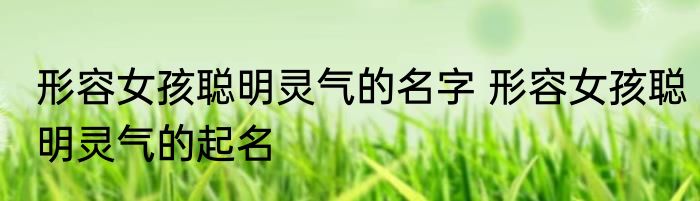 形容女孩聪明灵气的名字 形容女孩聪明灵气的起名