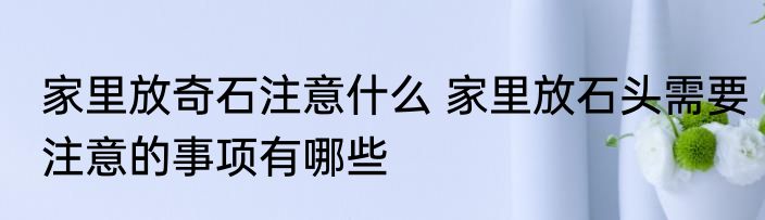 家里放奇石注意什么 家里放石头需要注意的事项有哪些