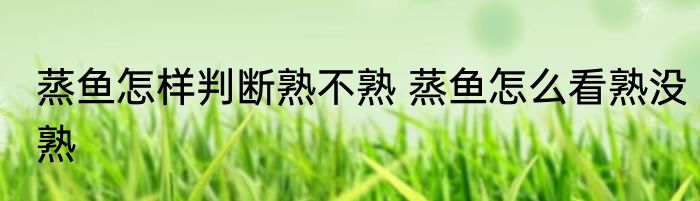 蒸鱼怎样判断熟不熟 蒸鱼怎么看熟没熟