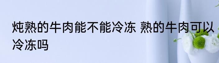 炖熟的牛肉能不能冷冻 熟的牛肉可以冷冻吗