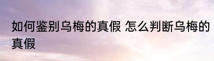 如何鉴别乌梅的真假 怎么判断乌梅的真假