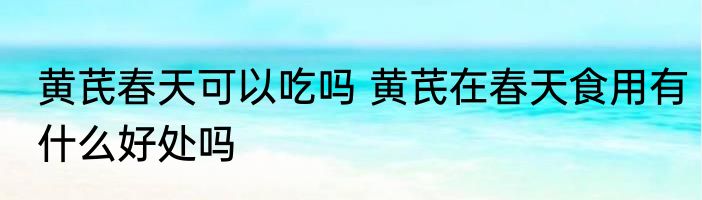 黄芪春天可以吃吗 黄芪在春天食用有什么好处吗
