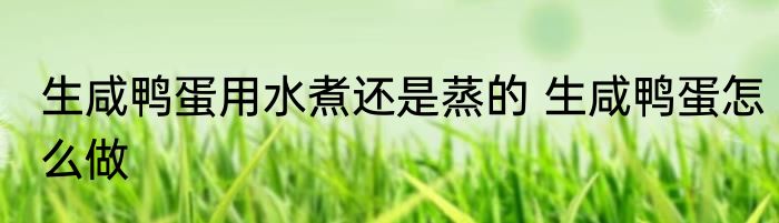 生咸鸭蛋用水煮还是蒸的 生咸鸭蛋怎么做